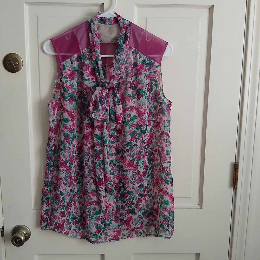Floral bow blouse